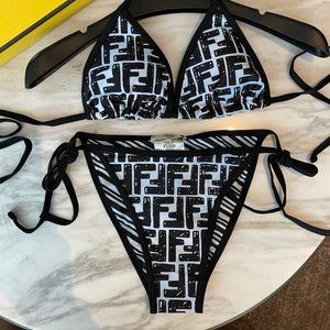 Black strappy bikini fendi Bikini three-point swimsuit
